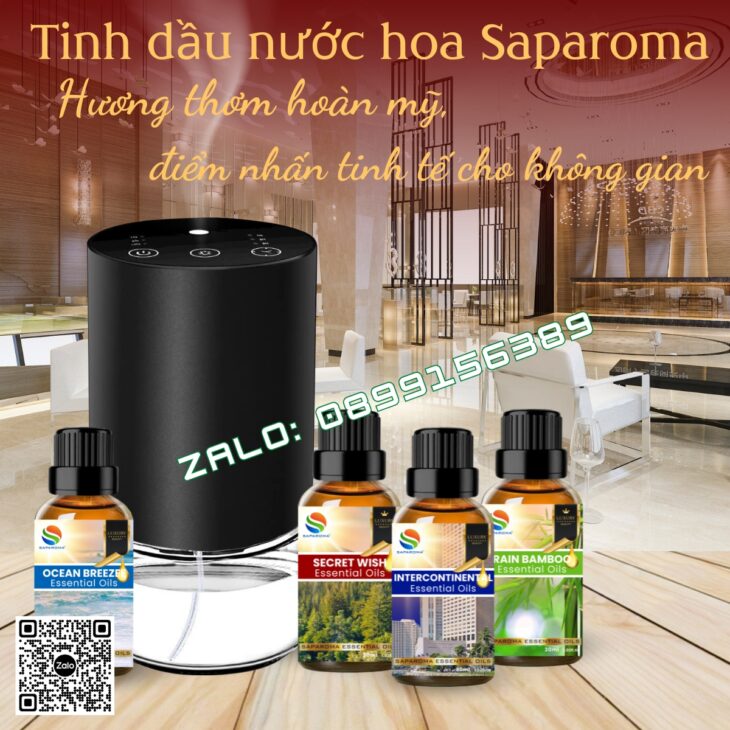 TINH DẦU HƯƠNG KHÁCH SẠN SAPAROMA 100ML, THƠM PHÒNG, SANG TRỌNG, ĐIỂM NHẤN CHO KHÔNG GIAN