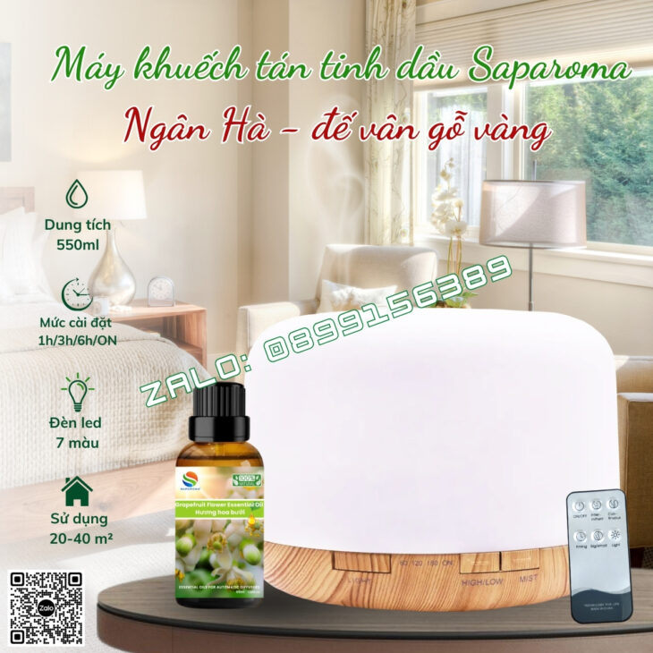 MÁY PHUN SƯƠNG SAPAROMA, XÔNG TINH DẦU THƠM PHÒNG, BÙ ẨM, XUA ĐUỔI MUỖI, CÔN TRÙNG
