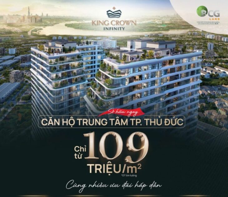 Bán căn hộ cao cấp TP Thủ Đức Võ Văn Ngân cạnh TTTM Vincom KingCrown Infinity chỉ 109tr/m2
