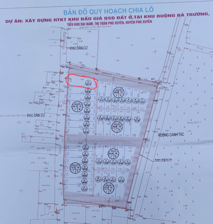 ĐẤT ĐẸP – GIÁ TỐT – Vị Trí Đắc Địa Tại Lô góc đấu giá ruộng Bà Trường, Tiểu khu Đại Nam, Thị Xã Phú