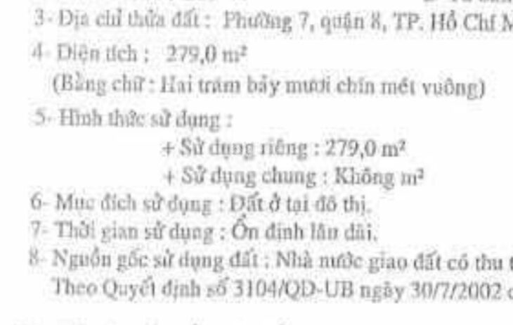 Đất mặt tiền lô góc 280m2 (15x20m) đường 20m quận 8 khu biệt thự xây tự do giá chỉ nhỉnh 12 tỷ