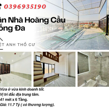 Bán nhà Phố Hoàng Cầu, Ngõ Thông, Kinh Doanh Tốt, 41mx6T, Giá: 11.7 Tỷ, Lh: 0396935190.