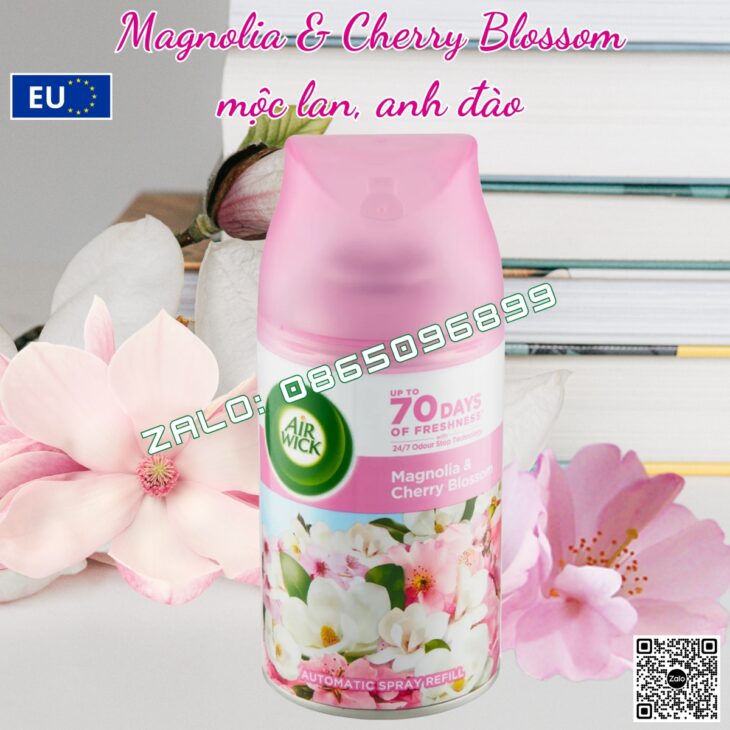 BÌNH XỊT TINH DẦU THIÊN NHIÊN AIR WICK 250ml, THƠM PHÒNG, HỖ TRỢ KHỬ MÙI, NHẬP KHẨU CHÂU ÂU