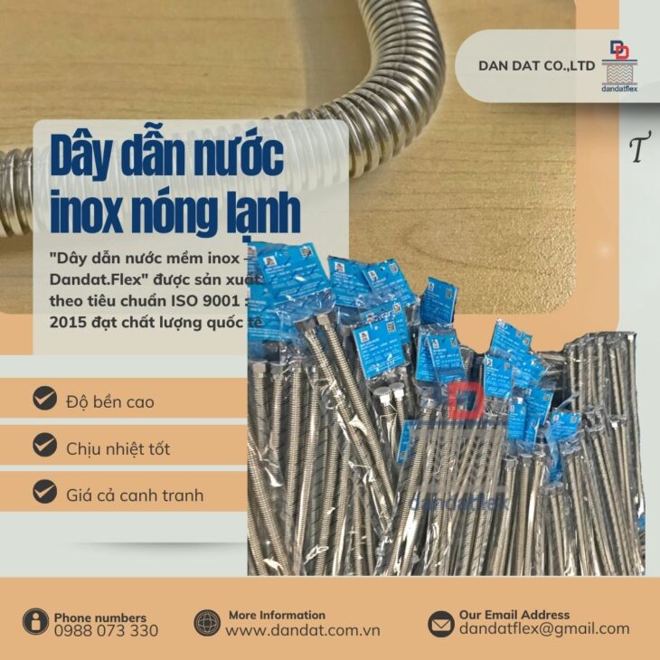 Dây mềm cấp nước nóng, dây mềm inox dẫn nước vòi chậu, dây dẫn nước inox 304