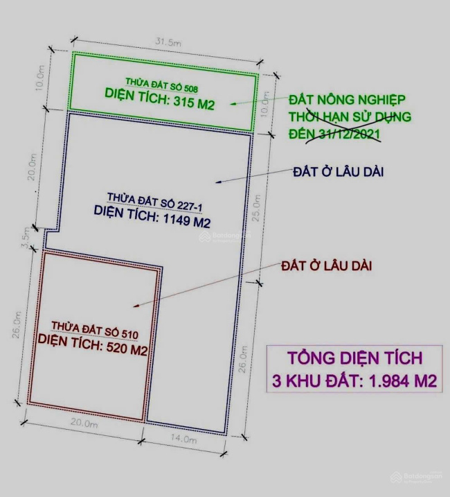 200 tỷ có thương lượng nhẹ đất 1984m2 với 2 mặt tiền lớn, hạ tầng hoàn chỉnh, khu dân cư đông đúc