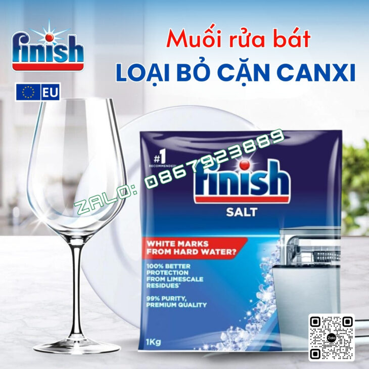 Chất trợ rửa cho máy rửa bát (MUỐI + NƯỚC LÀM BÓNG) – Finish hãng chính hãng nhập khẩu Châu Âu