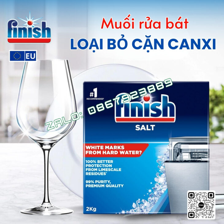 Chất trợ rửa cho máy rửa bát (MUỐI + NƯỚC LÀM BÓNG) – Finish hãng chính hãng nhập khẩu Châu Âu