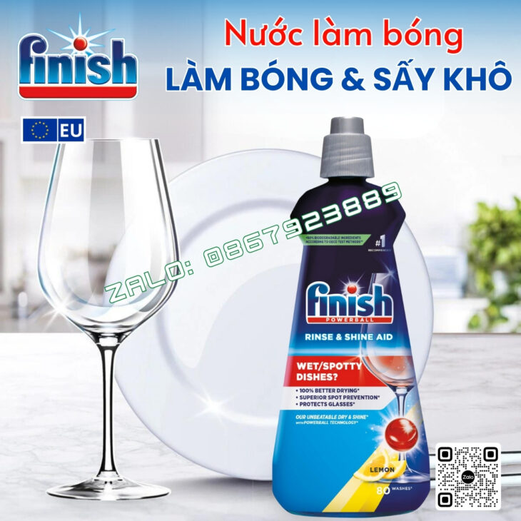 Chất trợ rửa cho máy rửa bát (MUỐI + NƯỚC LÀM BÓNG) – Finish hãng chính hãng nhập khẩu Châu Âu