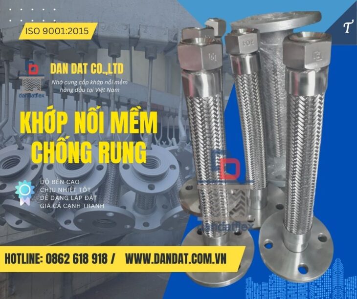 Khớp nối mềm nối bích, khớp nối mềm inox công nghiệp, khớp nối mềm inox chịu nhiệt, khopnoimem