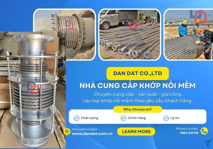 Khớp nối mềm kim loại nối bích, khớp nối mềm dẫn xăng dầu, khớp nối chống rung máy bơm