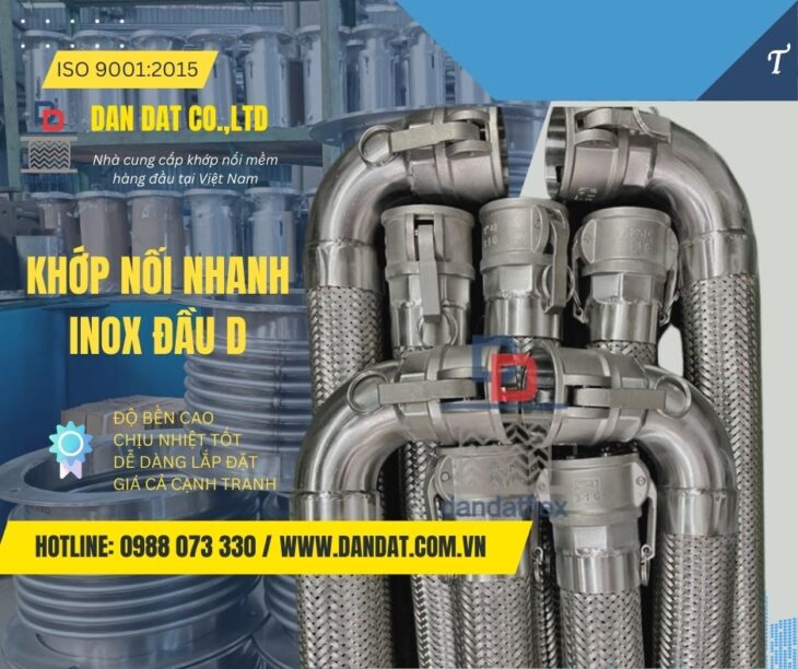 Khớp nối mềm kim loại nối bích, khớp nối mềm dẫn xăng dầu, khớp nối chống rung máy bơm