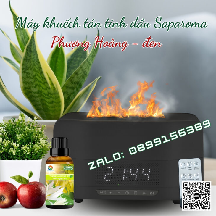 Máy xông tinh dầu Saparoma, loa Bluetooth, Led 7 màu, có Remote điều khiển (TẶNG TINH DẦU)
