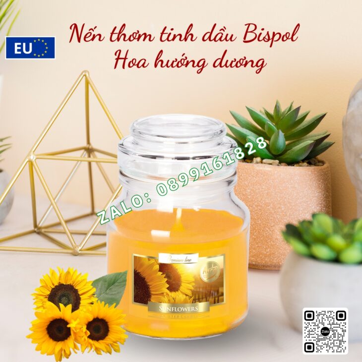 NẾN THƠM TINH DẦU CAO CẤP BISPOL 120g, THƠM PHÒNG DECOR TRANG TRÍ, HỖ TRỢ KHỬ MÙI, NHẬP KHẨU CHÂU ÂU