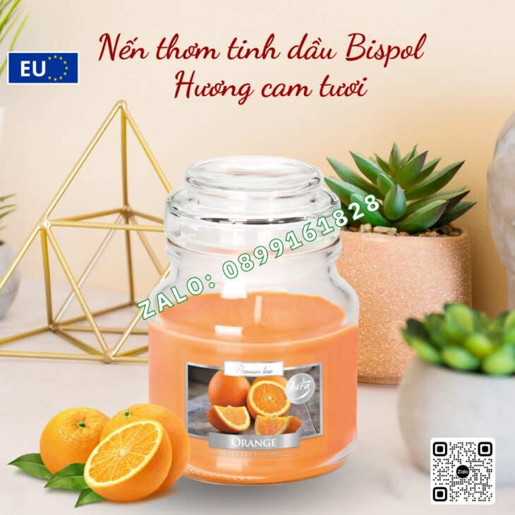 NẾN THƠM TINH DẦU CAO CẤP BISPOL 120g, THƠM PHÒNG DECOR TRANG TRÍ, HỖ TRỢ KHỬ MÙI, NHẬP KHẨU CHÂU ÂU