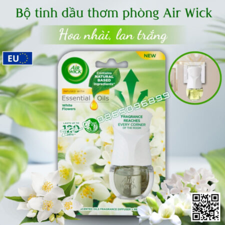 Bộ tinh dầu thơm phòng Air Wick 19ml nhập khẩu Châu Âu, hỗ trợ khử mùi, thư giãn, giảm stress