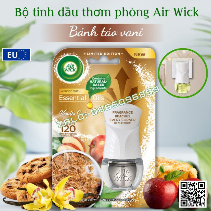 Bộ tinh dầu thơm phòng Air Wick 19ml nhập khẩu Châu Âu, hỗ trợ khử mùi, thư giãn, giảm stress