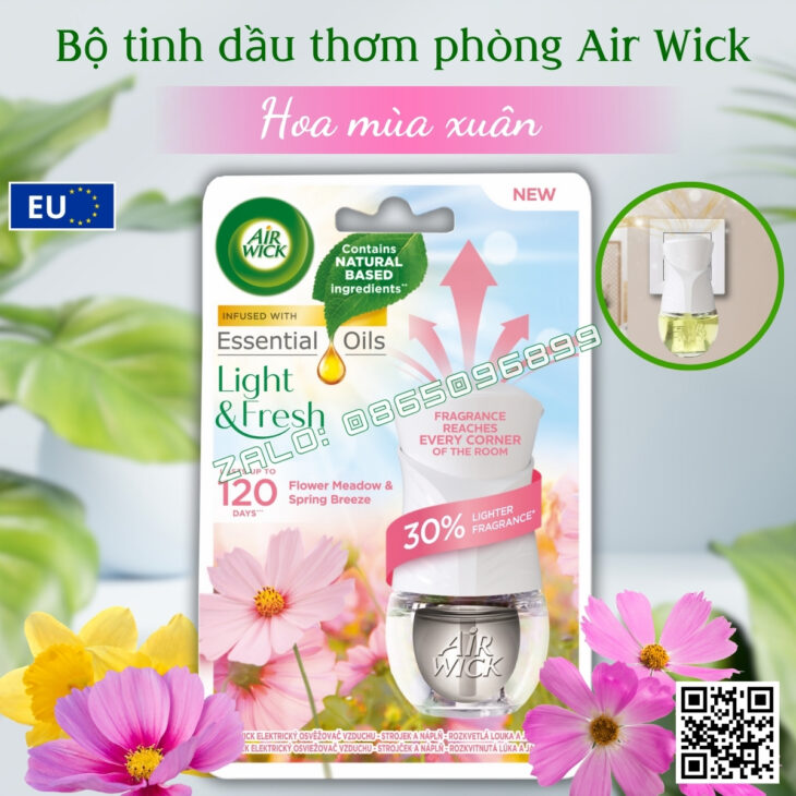 Bộ tinh dầu thơm phòng Air Wick 19ml nhập khẩu Châu Âu, hỗ trợ khử mùi, thư giãn, giảm stress