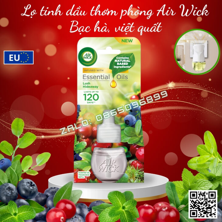 PHÒNG THƠM NHƯ KHÁCH SẠN – Lọ tinh dầu Air Wick 19ml, thơm phòng, hỗ trợ khử mùi, nhập khẩu EU