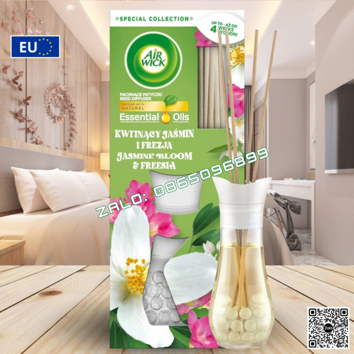 BỘ KHUẾCH TÁN TINH DẦU QUE MÂY AIR WICK 25ml, THƠM PHÒNG, HỖ TRỢ KHỬ MÙI, NHẬP KHẨU CHÂU ÂU