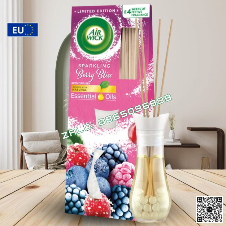 BỘ KHUẾCH TÁN TINH DẦU QUE MÂY AIR WICK 25ml, THƠM PHÒNG, HỖ TRỢ KHỬ MÙI, NHẬP KHẨU CHÂU ÂU