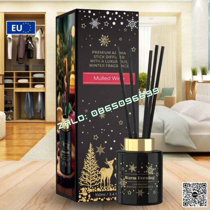 Bộ khuếch tán tinh dầu cao cấp Bartek 100ml, thơm phòng, hỗ trợ khử mùi, hàng chính hãng Châu Âu