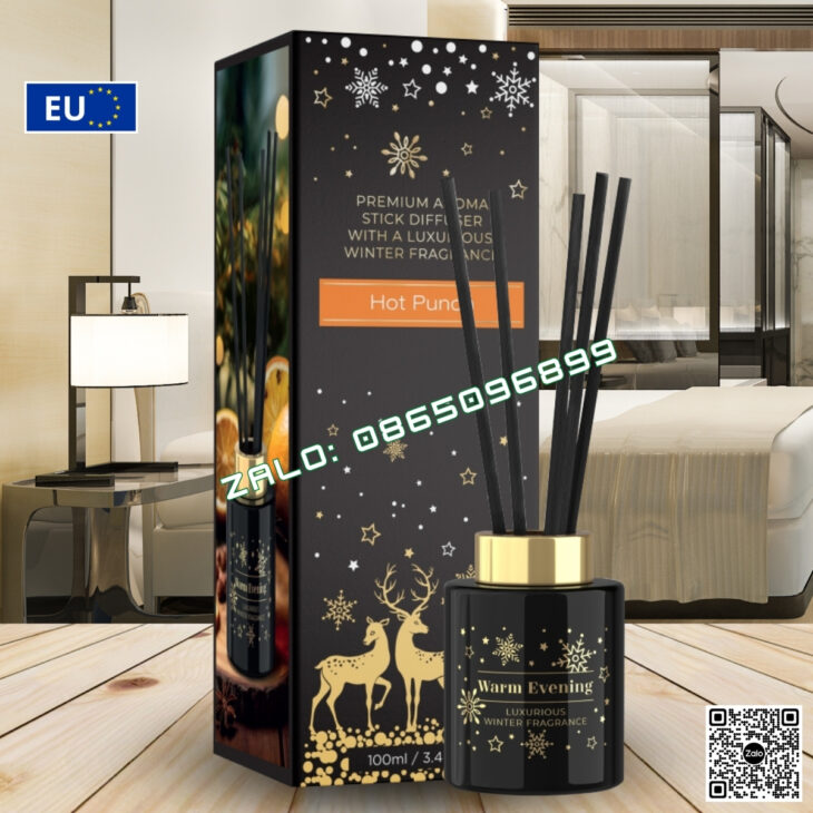 Bộ khuếch tán tinh dầu cao cấp Bartek 100ml, thơm phòng, hỗ trợ khử mùi, hàng chính hãng Châu Âu