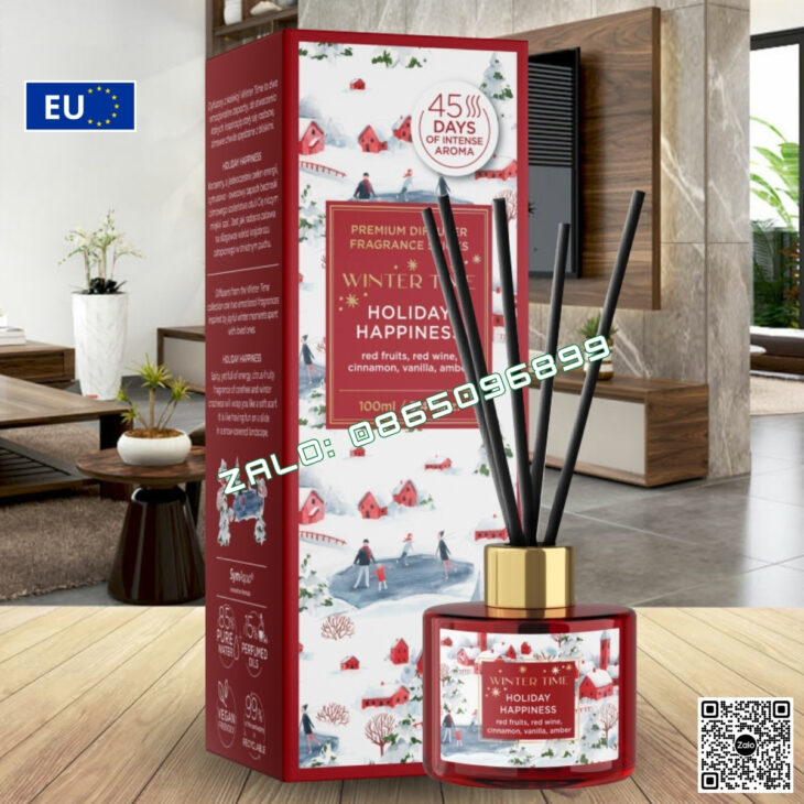 Bộ khuếch tán tinh dầu cao cấp Bartek 100ml, thơm phòng, hỗ trợ khử mùi, hàng chính hãng Châu Âu