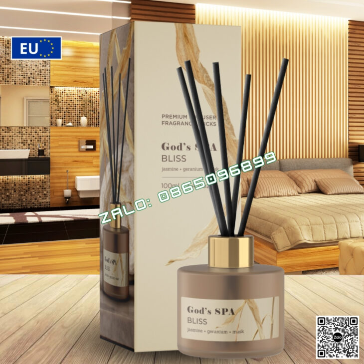 Bộ khuếch tán tinh dầu cao cấp Bartek 100ml, thơm phòng, hỗ trợ khử mùi, hàng chính hãng Châu Âu