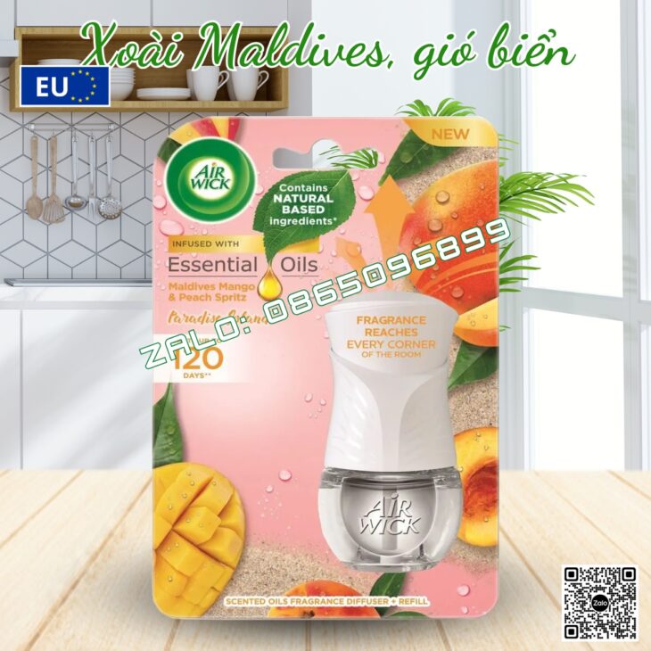 BỘ TINH DẦU CẮM ĐIỆN AIR WICK 19ML, KHUẾCH TÁN TỰ ĐỘNG, HỖ TRỢ KHỬ MÙI THƠM PHÒNG, NHẬP KHẨU CHÂU ÂU