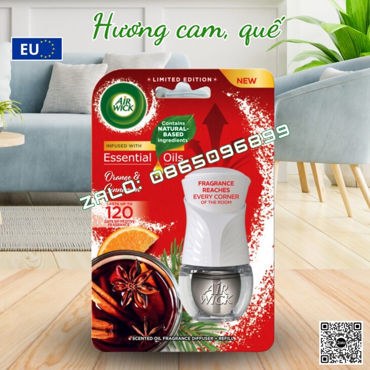 BỘ TINH DẦU CẮM ĐIỆN AIR WICK 19ML, KHUẾCH TÁN TỰ ĐỘNG, HỖ TRỢ KHỬ MÙI THƠM PHÒNG, NHẬP KHẨU CHÂU ÂU
