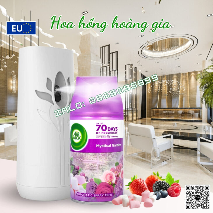 TINH DẦU XỊT TỰ ĐỘNG AIR WICK 250ml, BÍ QUYẾT NHÀ TẮM, TOILET LUÔN SẠCH THƠM NHƯ KHÁCH SẠN 5 SAO