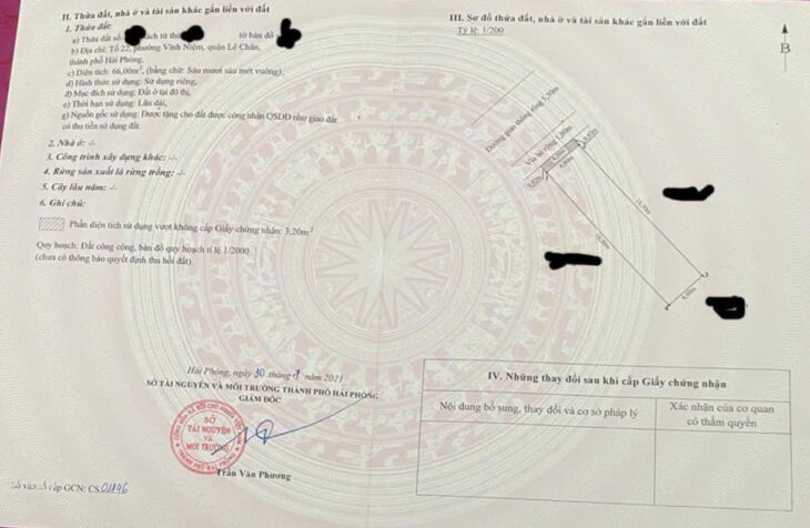Bán đất mặt đường Vĩnh Cát – Lê Chân, 66m, đường 10m, Giá 4.1 tỉ