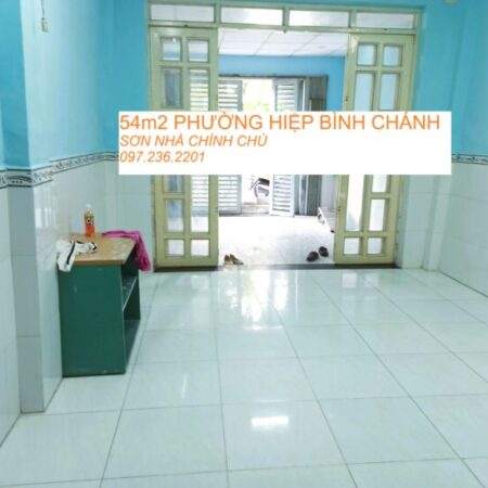 NHÀ MỚI 54M2- CHỈ 3.7T (TL) – KHÔNG QUI HOẠCH – HIỆP BÌNH CHÁNH (THỦ ĐỨC)