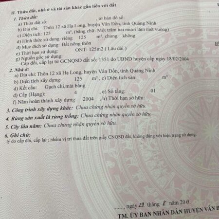 Bán Đất Mặt Đường 334 – 125m² – Trung Tâm Vân Đồn – Gần Sân Bay & Đại Lộ 58m – Giá 44Tr/m² Bán Đất Mặt Đường 334 – 125m² – Trung Tâm Vân Đồn – Gần Sân Bay & Đại Lộ 58m – Giá 44Tr/m²