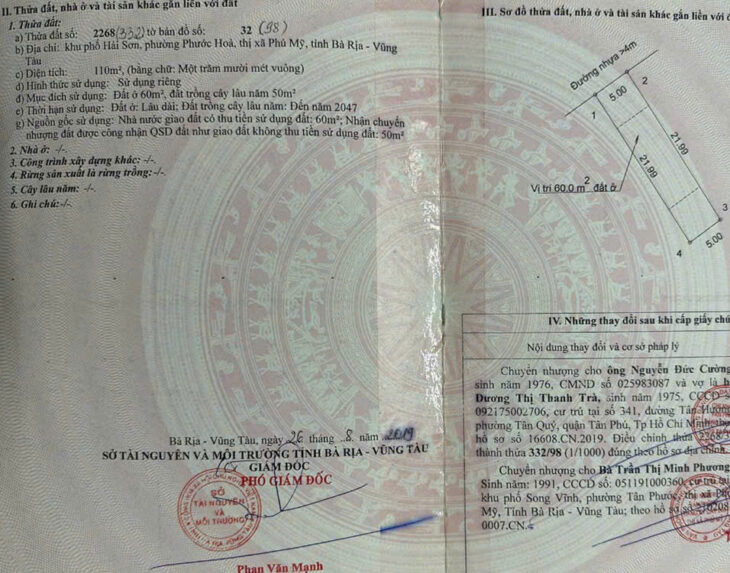 ĐẤT ĐẸP – ĐẦU TƯ SINH LỜI – Giá Yêu Thương – Vị Trí Tại : Phước Hòa – Phú Mỹ – Bà Rịa Vũng Tàu