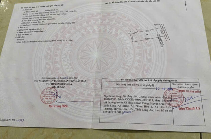 Bán thửa đất đường xe hơi tại Trung Tâm Đức Hoà Long An 1ty430