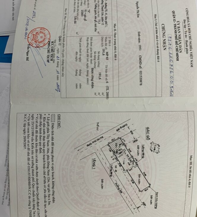 ĐẤT MẶT TIỀN THẠNH LỘC 41 Quận 12 – KHU VIP- TIỆN KINH DOANH- 8.5TỶ