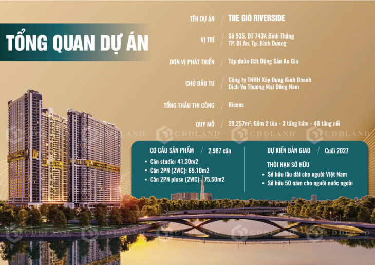 Căn hộ The Gió Riverside thuộc địa phận TP HCM ngay tại ga metro ,thanh toán chie từ 1% mỗi tháng.