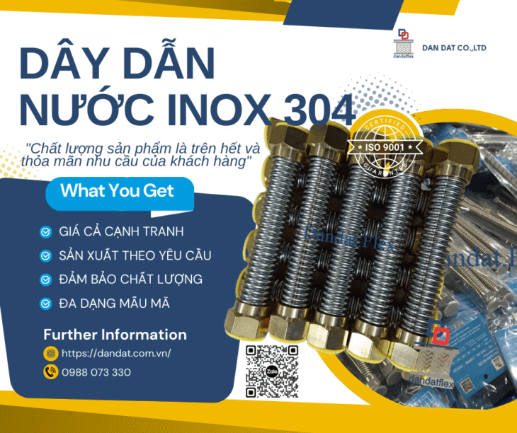 Dây Dẫn Nước Bình Nóng Lạnh – dây dẫn nước inox 304, Dây Dẫn Nước Chịu Nhiệt inox