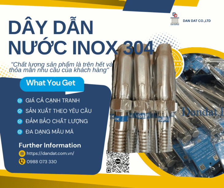 Dây Dẫn Nước Bình Nóng Lạnh – dây dẫn nước inox 304, Dây Dẫn Nước Chịu Nhiệt inox