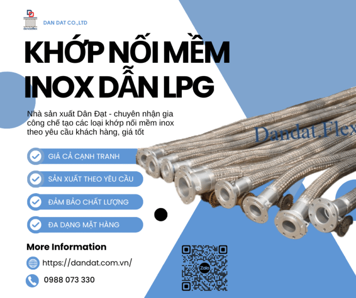 Khớp Nối Mềm Inox 2 Đầu – Khớp nối mềm inox lắp rắc co, Ống mềm inox rắc co ren