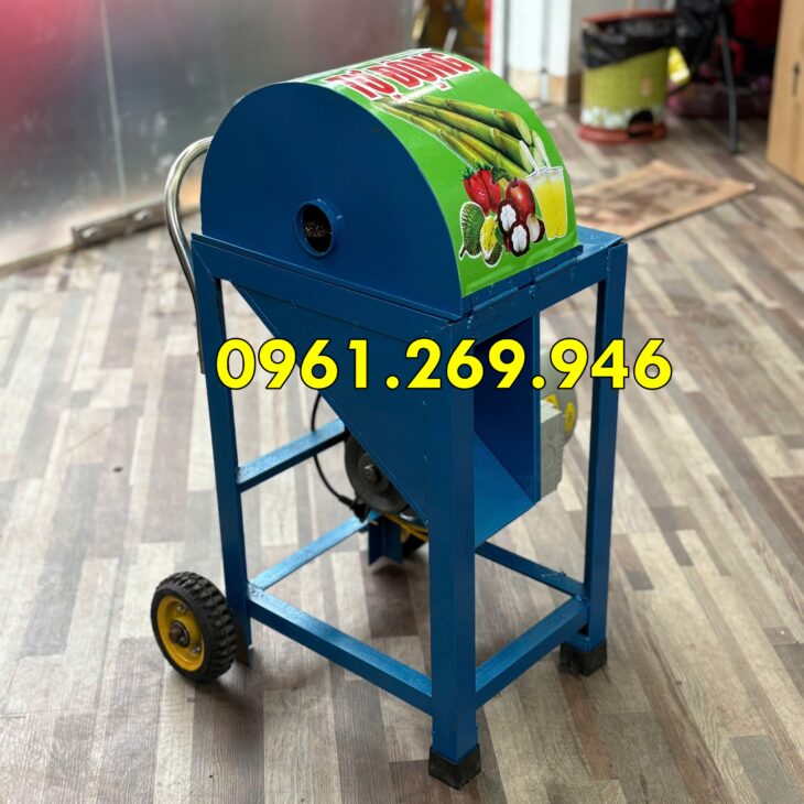 Máy cạo vỏ mía, máy làm sạch vỏ cây mía 9 chổi cạo motor 1500w