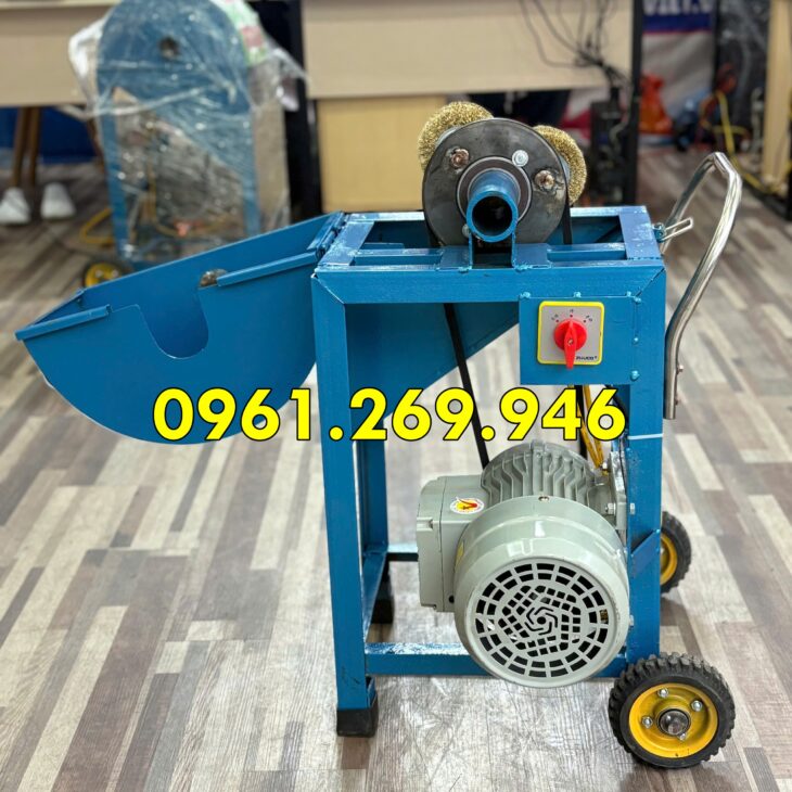 Máy cạo vỏ mía, máy làm sạch vỏ cây mía 9 chổi cạo motor 1500w
