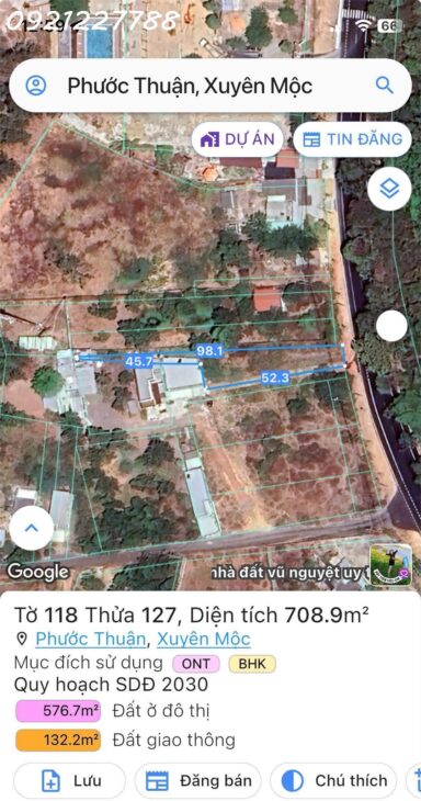 Bán 8m ngang đất mặt tiền đường tỉnh 998 ngay cạnh UBND xã Phước Thuận có thổ cư liên hệ Tài