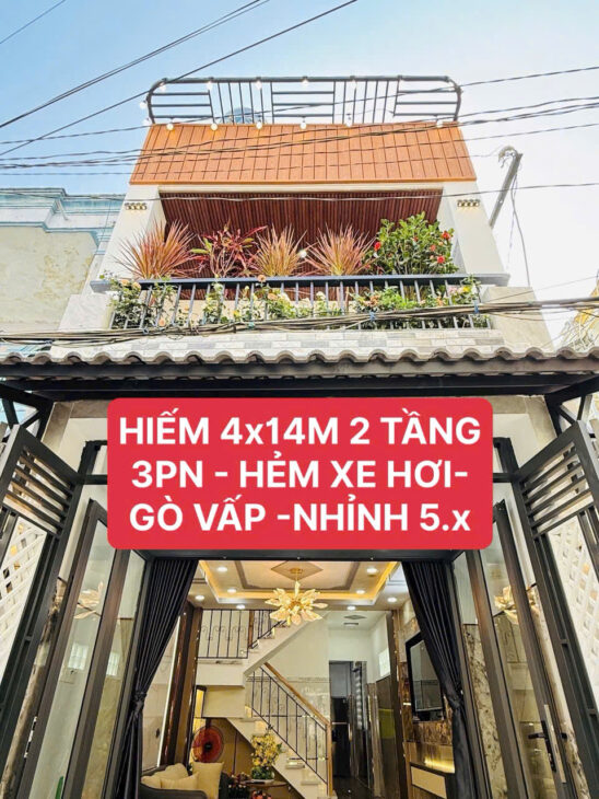 HIẾM NHÀ ✨4❌14M, 2 TẦNG 3PN, QUANG TRUNG GÒ VẤP, HẺM XE HƠI, CHỈ 5.45 TỶ TL