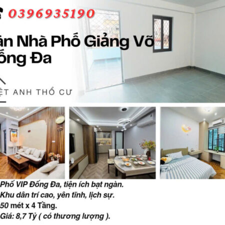 Bán nhà Giảng Võ Đống Đa_Nhà Đẹp Ba Thoáng_Sân Để Xe Riêng_50mx4T_Giá: 8.7 Tỷ_Lh: 0396935190.