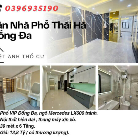 Bán nhà Phố Thái Hà_Nhà Mới Tinh_Thang Máy Xịn_Ngõ Ô Tô Tránh_Giá: 13.8 Tỷ_Lh: 0396935190.