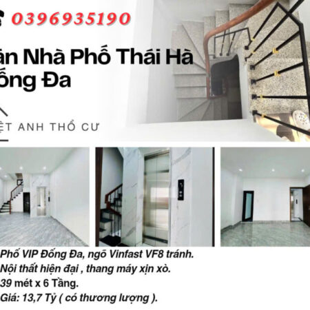 Bán nhà Phố Thái Hà_Siêu Phẩm Lô Góc_Vinfast Đỗ Cửa_39mx6T_Giá: 13.7 Tỷ_Lh: 0396935190.
