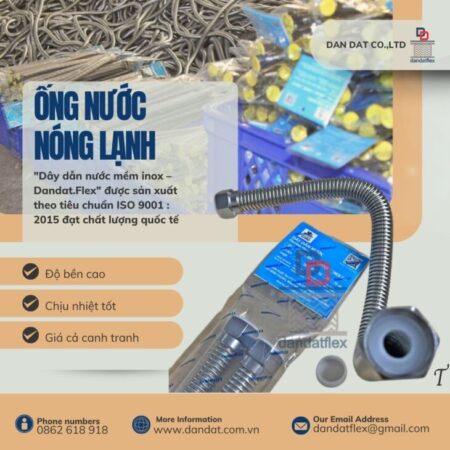 Dây dẫn nước bình nóng lạnh, dây cấp nước inox chịu nhiệt, dây mềm inox dẫn nước vòi chậu