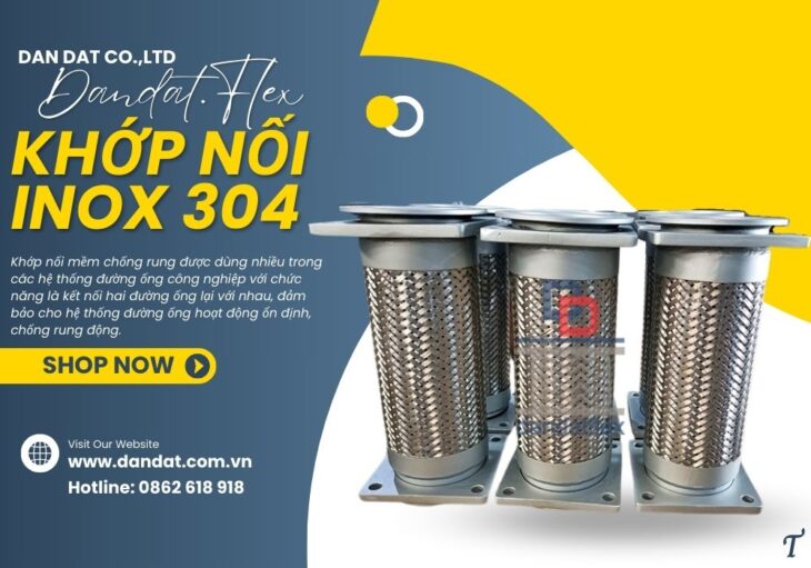 Khớp nối mềm nối bích, khớp nối mềm inox công nghiệp, khớp nối mềm inox chịu nhiệt, khopnoimem